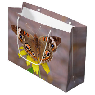 Beautiful Butterfly on Yellow Flower Large Gift Bag