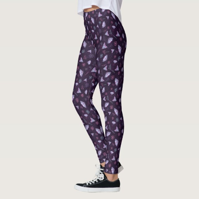 Beautiful Butterfly pattern blue Leggings (Left)
