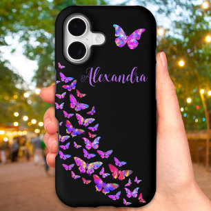 Beautiful Butterfly Pattern Purple add Name