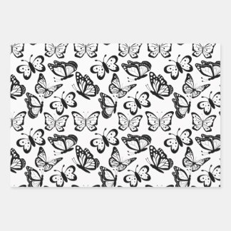 Beautiful Butterfly Pattern Wrapping Paper Sheet
