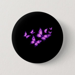 Beautiful Butterfly Purple Rose Butterfly Lovers 6 Cm Round Badge