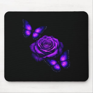 Beautiful butterfly purple rose butterfly lovers mouse pad