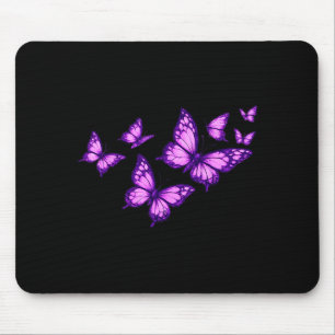 Beautiful Butterfly Purple Rose Butterfly Lovers Mouse Pad