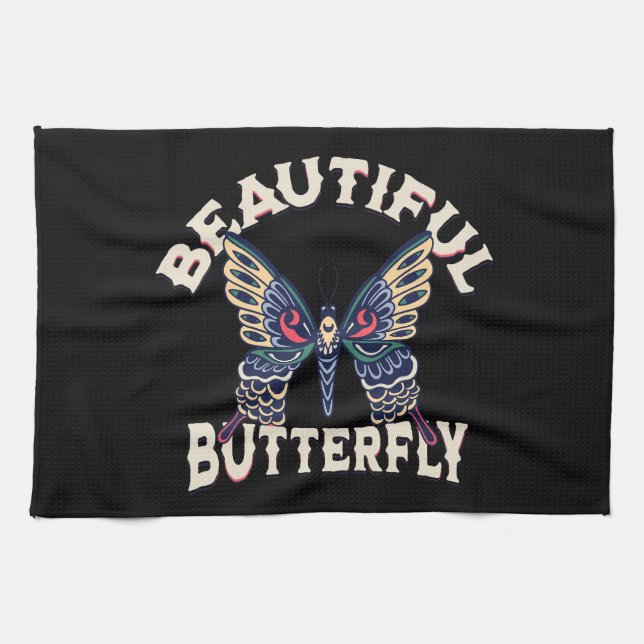 beautiful-butterfly-retro-vector-art-illustration- tea towel (Horizontal)