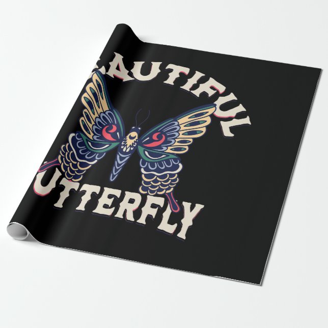 beautiful-butterfly-retro-vector-art-illustration- wrapping paper (Unrolled)