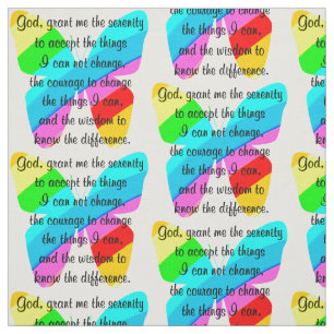 BEAUTIFUL BUTTERFLY SERENITY PRAYER DESIGN FABRIC