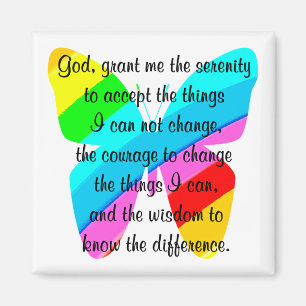 BEAUTIFUL BUTTERFLY SERENITY PRAYER DESIGN MAGNET