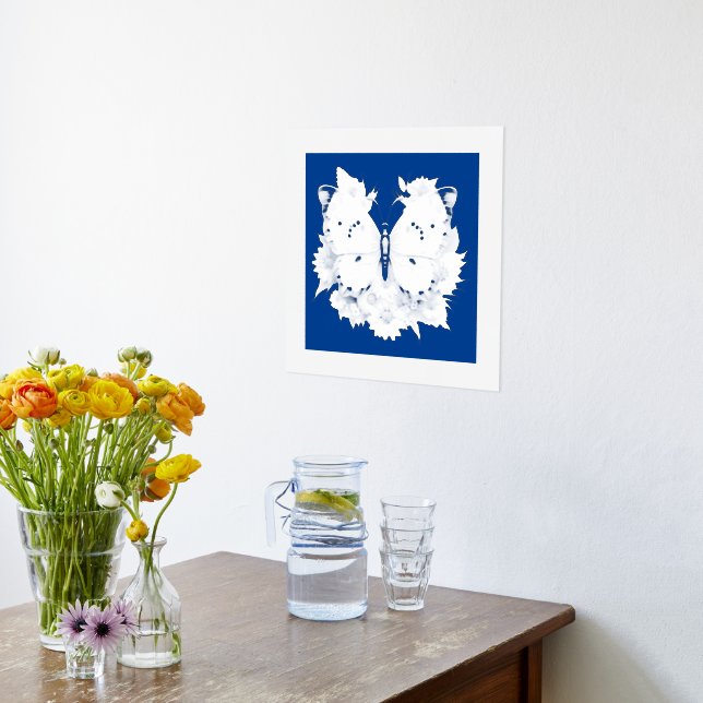 Beautiful Butterfly Silver Foil Foil Prints (Laydown (Kitchen))