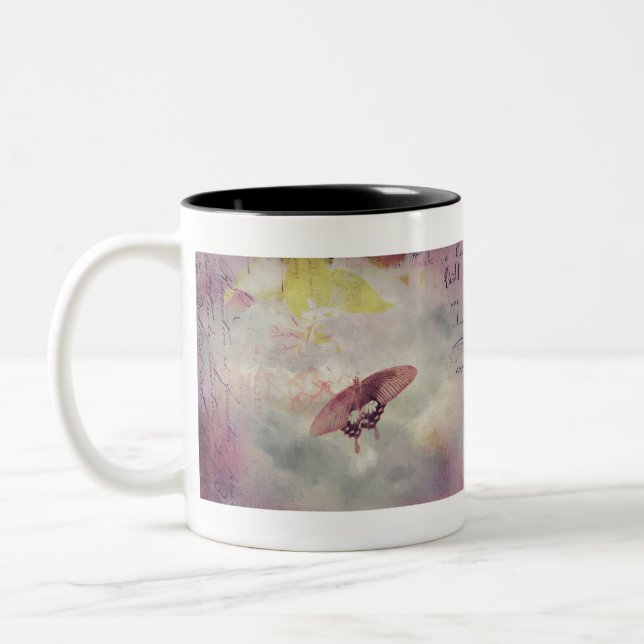 Beautiful Butterfly Two-Tone Coffee Mug (Left)