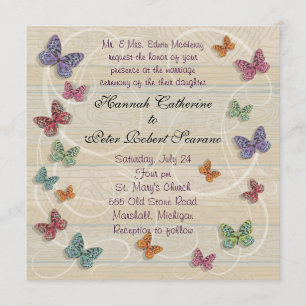 Beautiful Butterfly Wedding Invitation