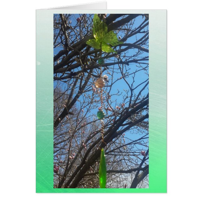 Beautiful Butterfly Wind chime in Trees Blank Card (Front)