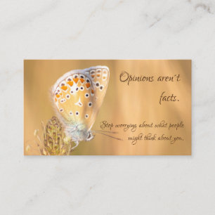 Beautiful butterfly with motivational quote busine business card