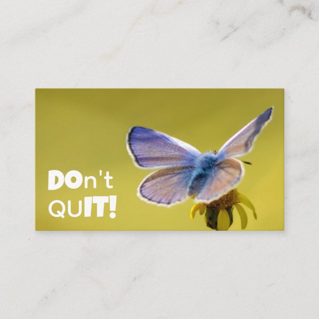 Beautiful butterfly with motivational quote business card (Front)