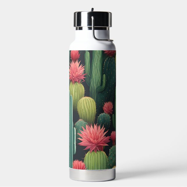 Beautiful cactus garden water bottle (Left)