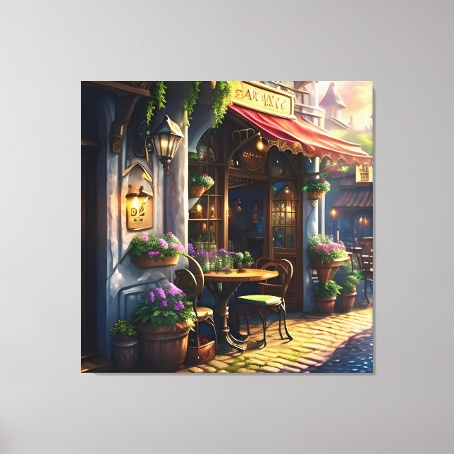 Beautiful Cafe Street 4 Canvas Print (Front)