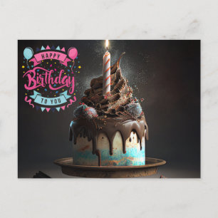 Beautiful Cake Happy Birthday Gifts Love Postcard