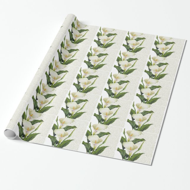 Beautiful Calla Lilies Wrapping Paper (Unrolled)