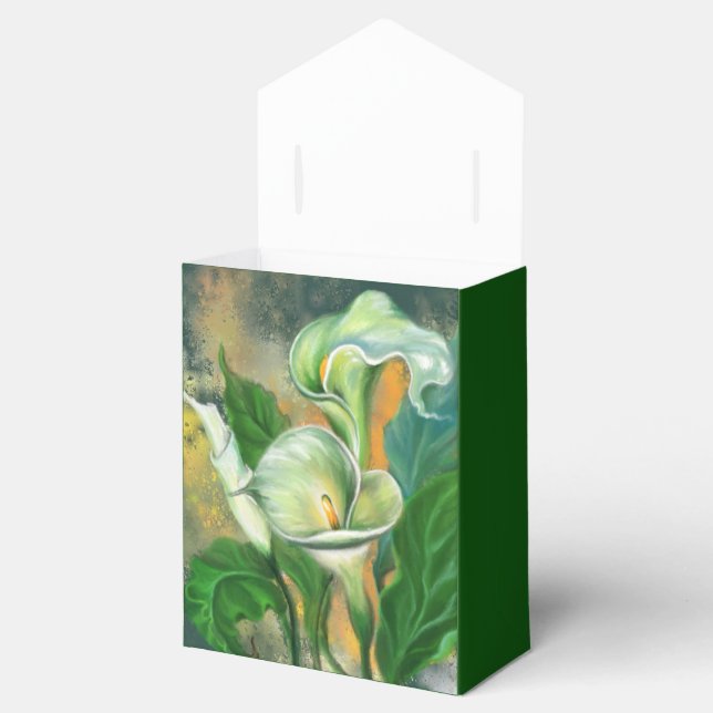 Beautiful Calla Lily Flower - Migned Art Drawing Favour Box (Opened)