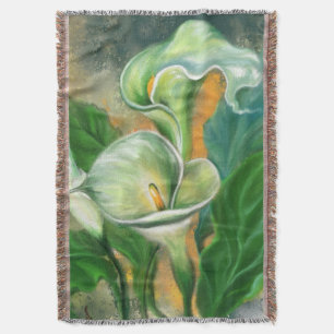 Beautiful Calla Lily Flower Throw Blanket Painting