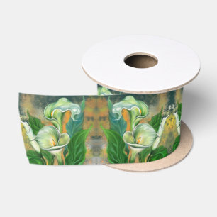 Beautiful Calla Lily Flowers Ribbon Satin Ribbon