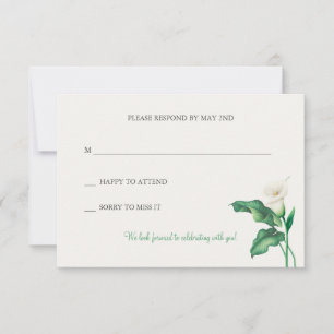 Beautiful Calla Lily RSVP Card