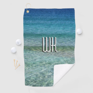 Beautiful Calm Caribbean Sea Monogrammed Golf Towel