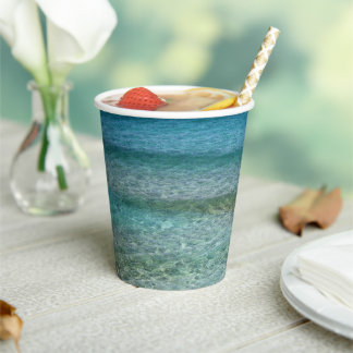 Beautiful Calm Caribbean Sea  Paper Cups