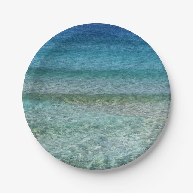 Beautiful Calm Caribbean Sea  Paper Plate (Front)