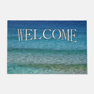 Beautiful Calm Caribbean Sea Welcome Doormat