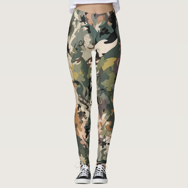 Beautiful camouflage Art Leggings (Front)