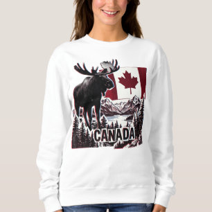 Beautiful Canada. Canadian flag. Canadian moose.  Sweatshirt
