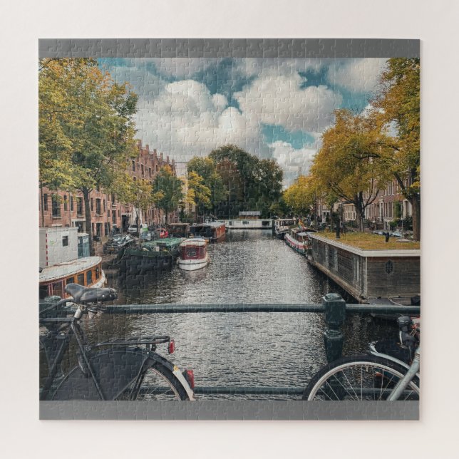 beautiful canal in cloudy sky jigsaw puzzle (Vertical)