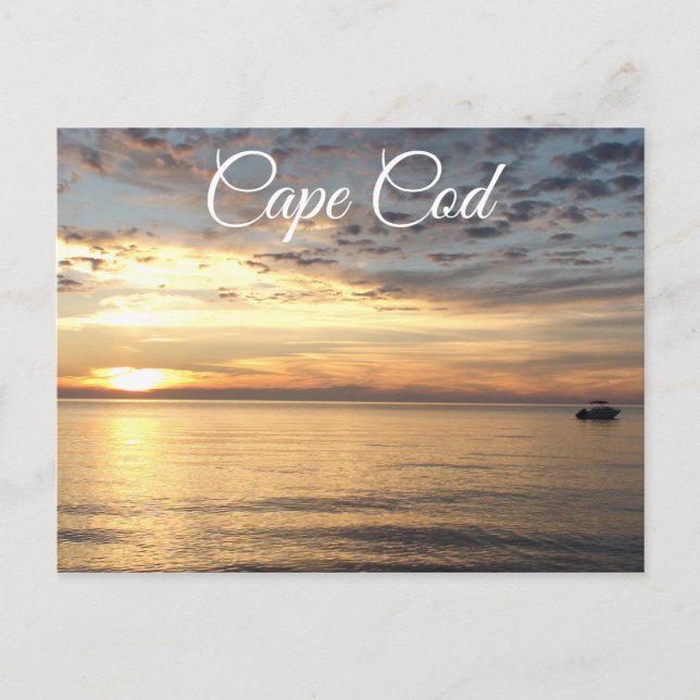 Beautiful Cape Cod Sunset over Buzzard's Bay Postcard (Front)