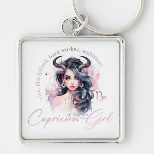 Beautiful Capricorn Girl With Traits Key Ring