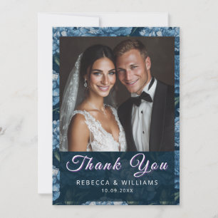 Beautiful Carnation Petal Vintage Wedding Thank You Card