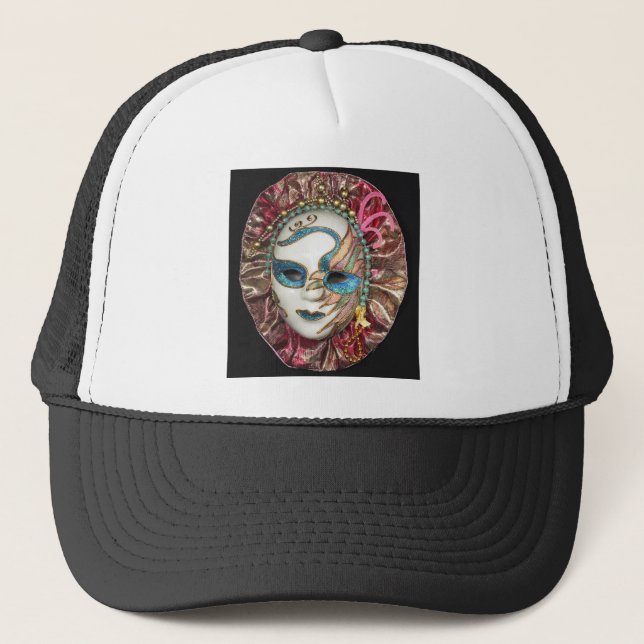 Beautiful Carnival Mask Trucker Hat (Front)