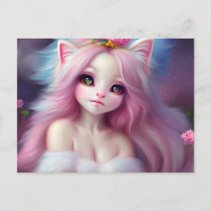 Beautiful Cartoon Cat Baby Postcard