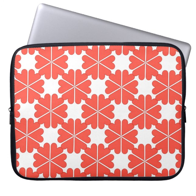 Beautiful cartoon greeting card with colorful flow laptop sleeve (Front)