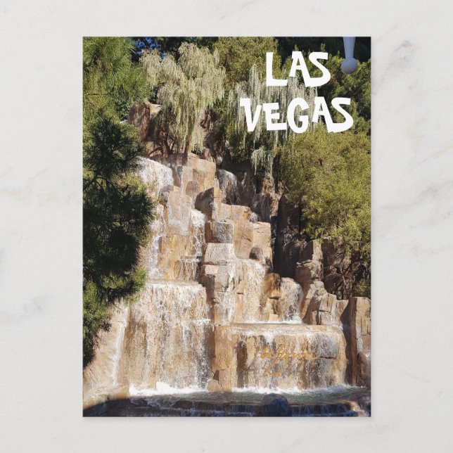Beautiful Casino Waterfall On The Las Vegas Strip Postcard (Front)
