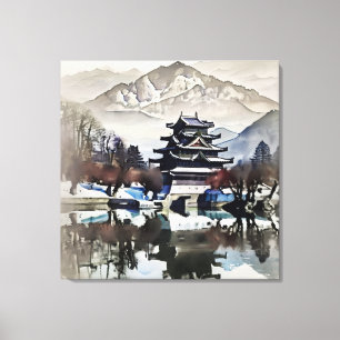 Beautiful Castle On Lake Canvas Print