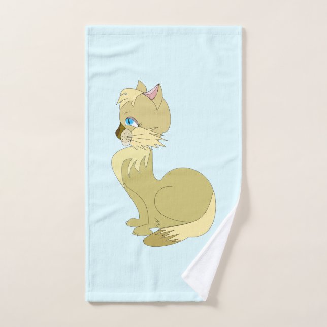Beautiful Cat Bath Towel Set - Customisable (Hand Towel)