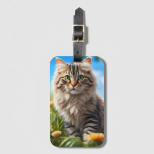 Beautiful cat beautiful garden luggage tag