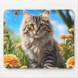 Beautiful cat beautiful garden mouse pad