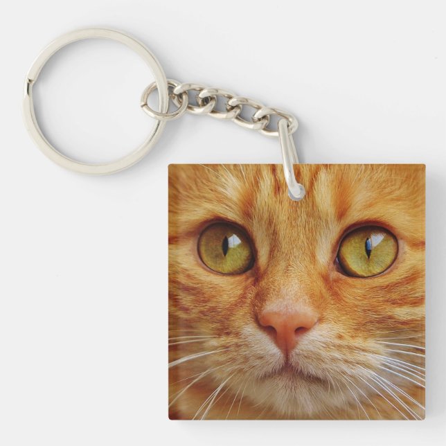 Beautiful cat custom photo key ring (Front)