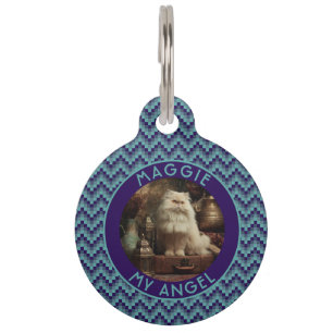 Beautiful Cat Dad Gift Chevron Print Pet Tag