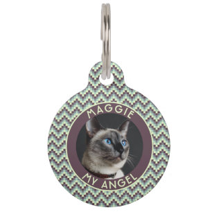 Beautiful Cat Dad Gift Herringbone Pet Tag