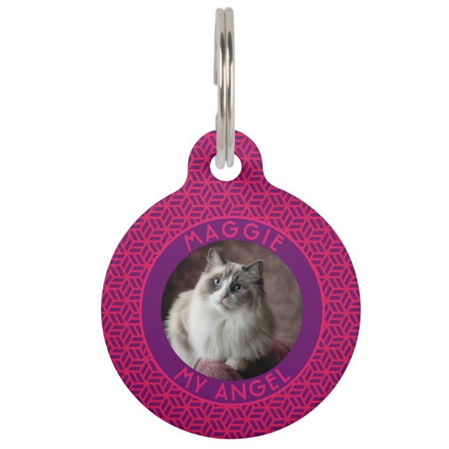 Beautiful Cat Dad Gift Hexagon Pet Tag (Front)