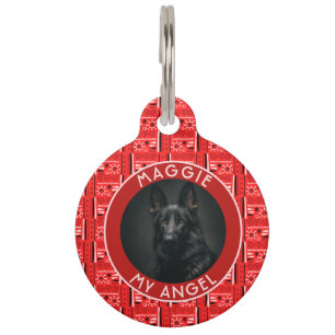 Beautiful Cat Dad Gift Tribal Motif Pet Tag