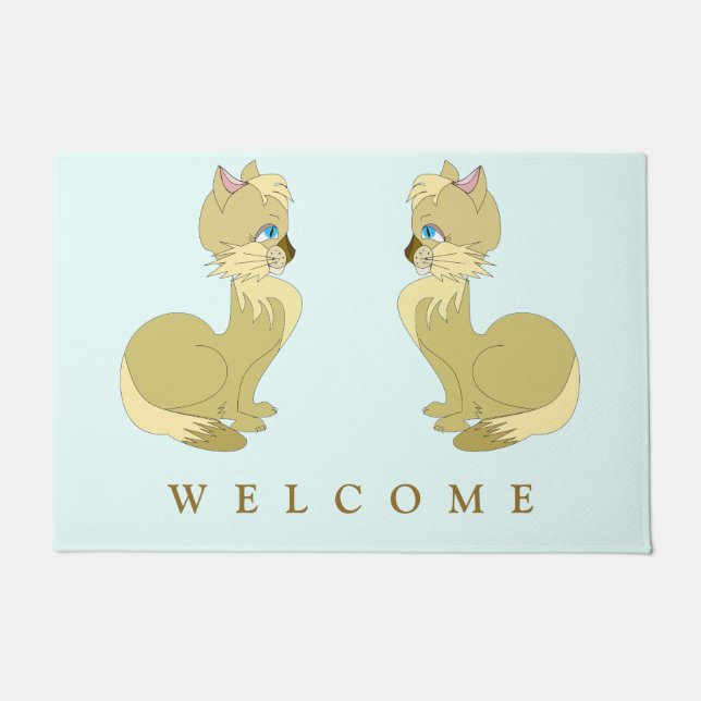 Beautiful Cat Doormat - Customisable (Front)