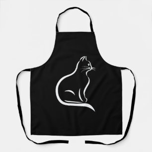 Beautiful cat drawing for animal lovers. apron